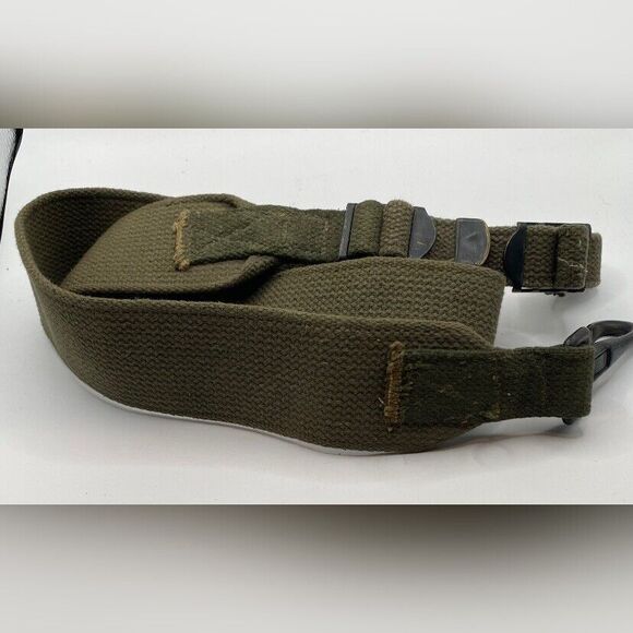 Vintage WW2 Tactical Belt Khaki Green Canvas 42” - Picture 1 of 3
